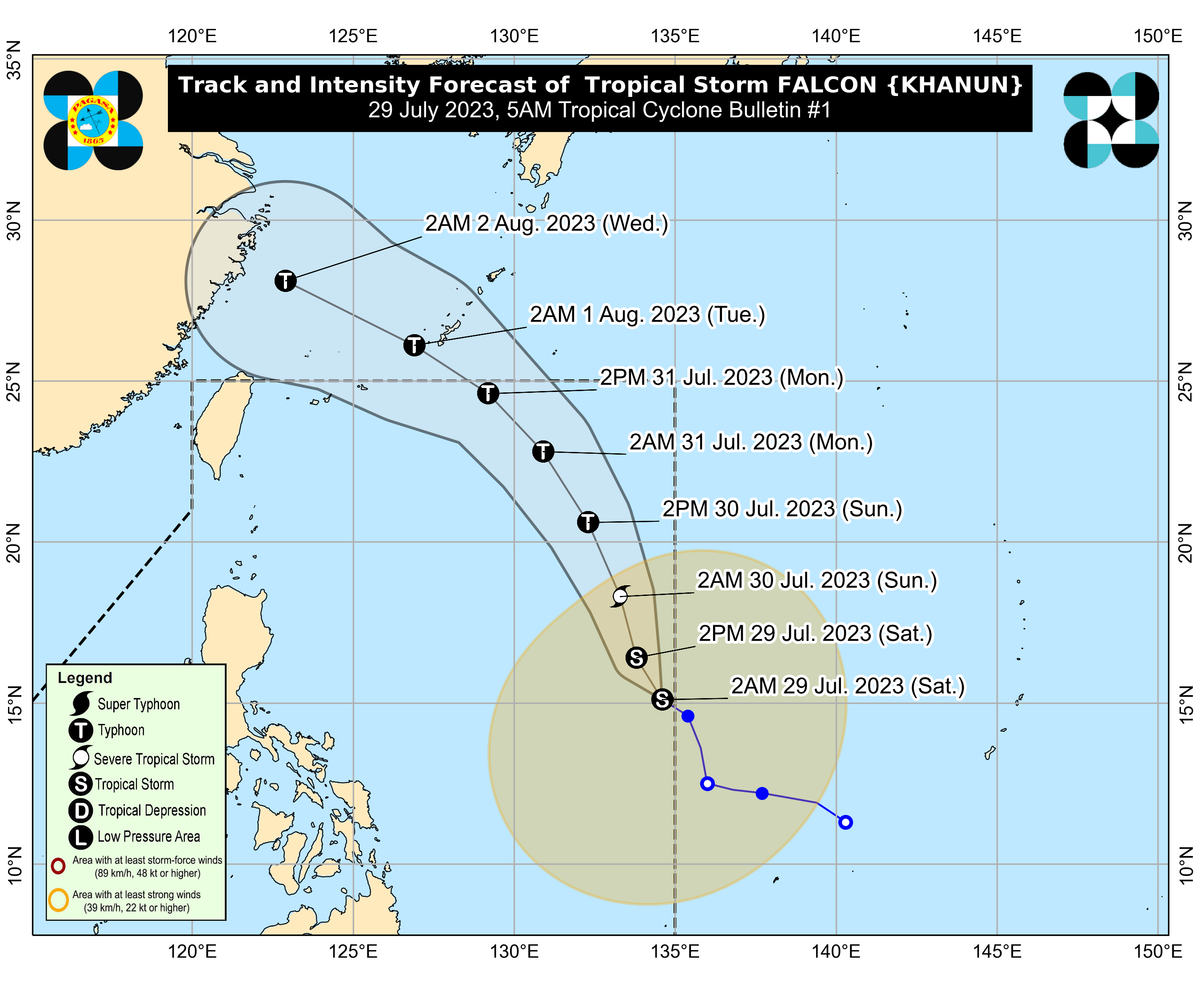 Khanun enters PAR, now called tropical storm Falcon — Pagasa